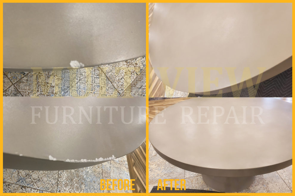 how to repair concrete table top